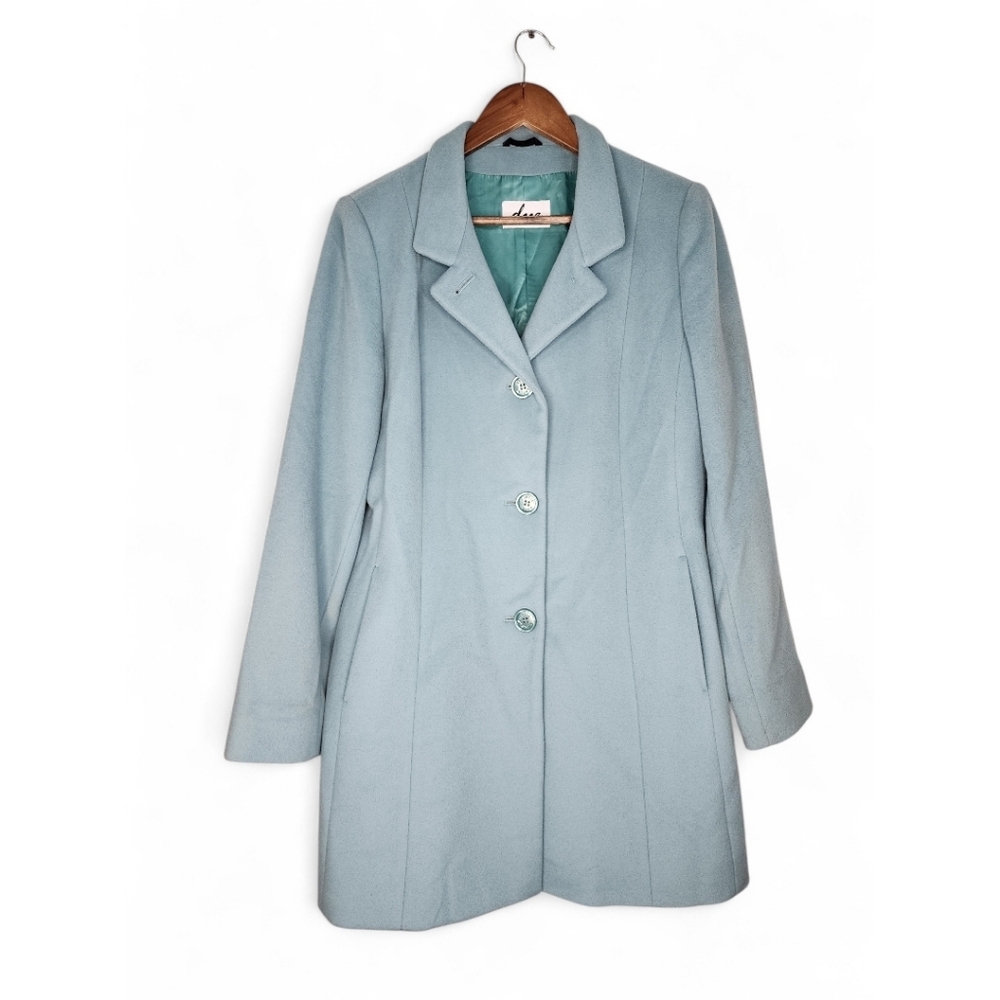 Cinzia Rocca Virgin Wool Coat in Light Blue Size 46